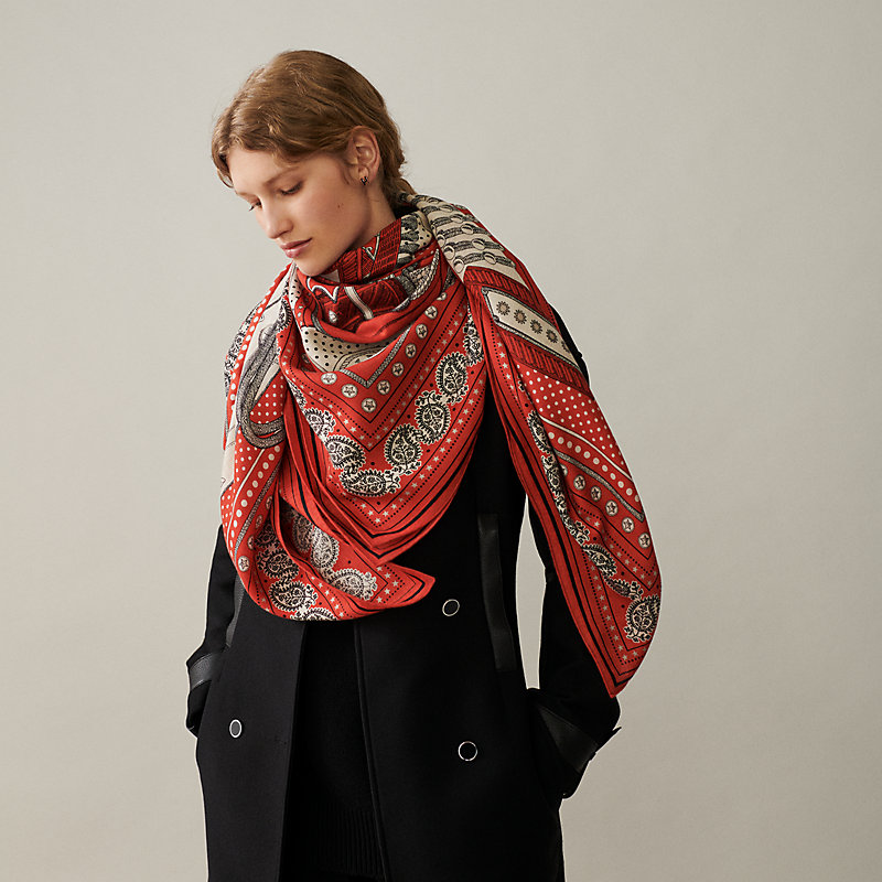 Zouaves et Dragons Bandana shawl 140 | Hermès Malaysia